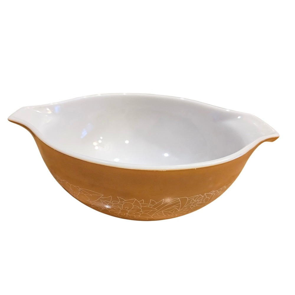 Vintage Pyrex 443 Autumn Harvest Cinderella Mixing Bowl 2.5 Qt Burnt Orange‎ USA